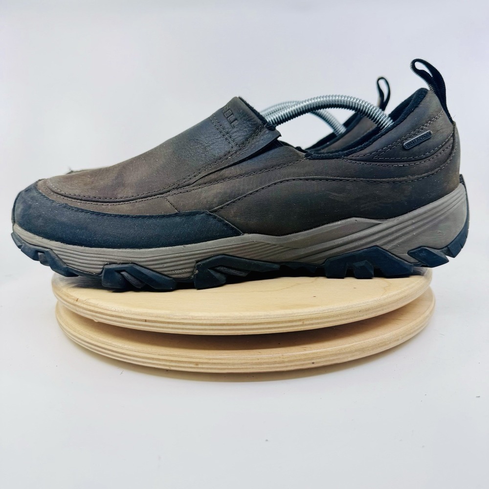 Merrell Coldpack Ice+ Moc Waterproof Shoes Mens 11.5 Brown Vibram Slip On J49821